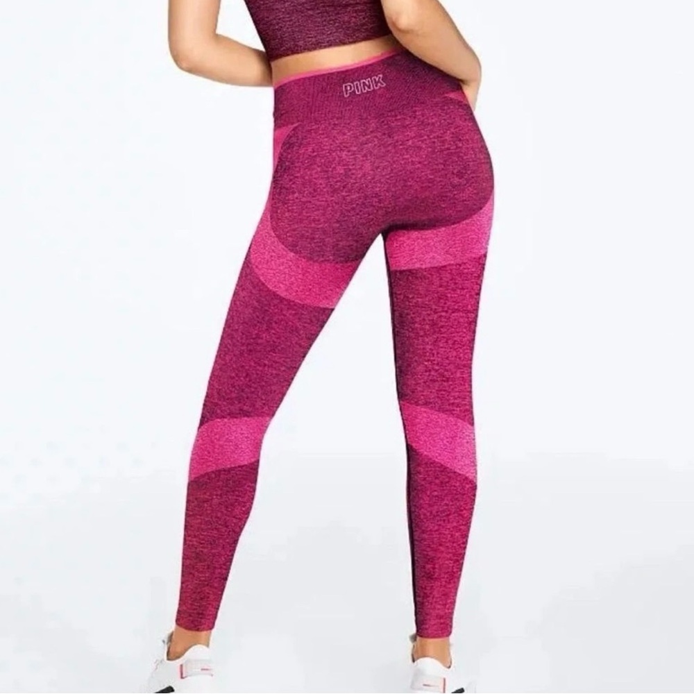 Pink by Victorias Secret Seamless High Waisted Leggings Heathered Pink Small